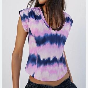 Free People Movement True North Tee Pink Navy S‎